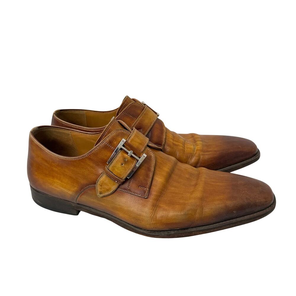 Magnanni Marco II Monk Strap Dress Shoes Mens Size 10 M Brown Leather